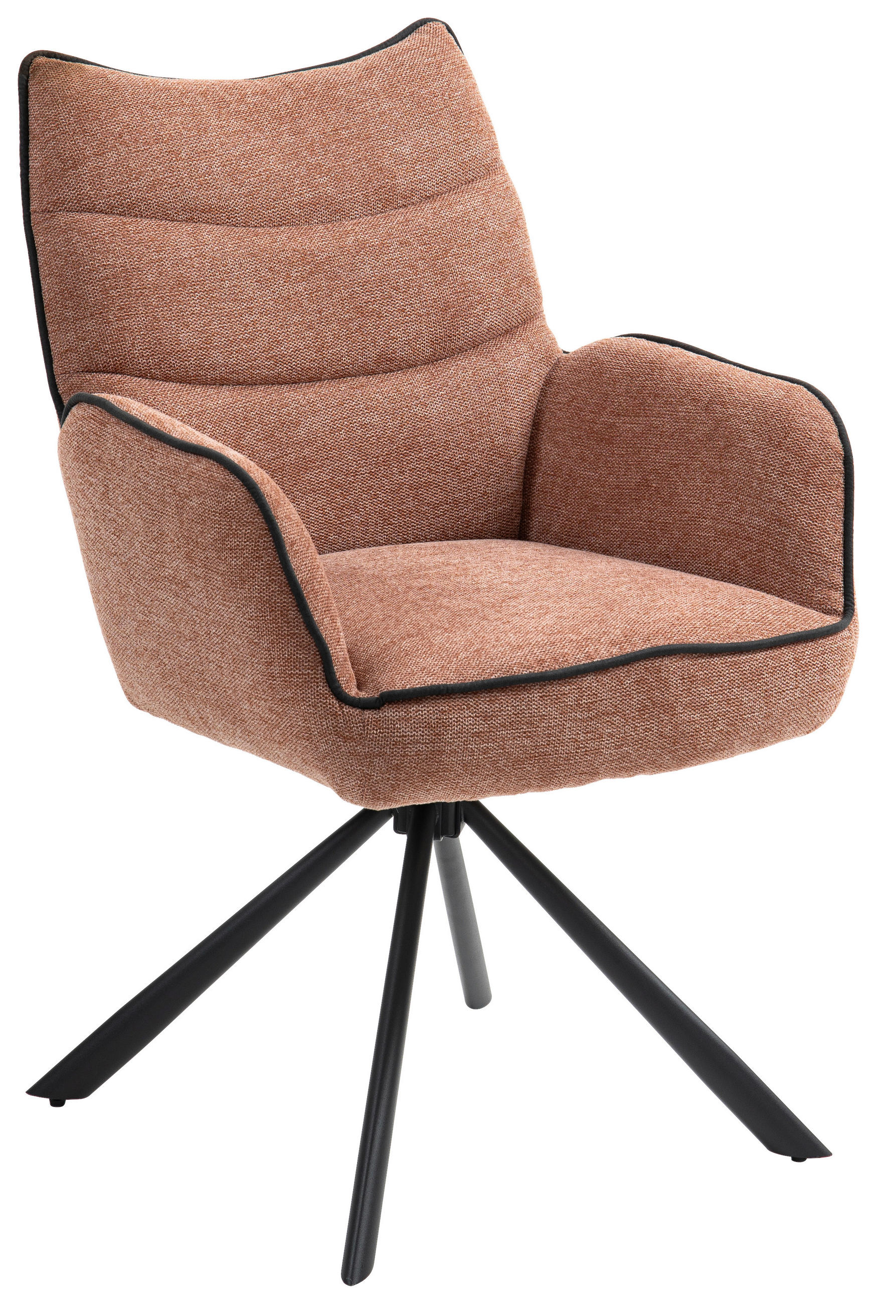 Armlehnstuhl Elodie rostfarben  in Eisen  - Rostfarben/Schwarz, KONVENTIONELL, Textil/Metall (60/92/67cm) - MID.YOU