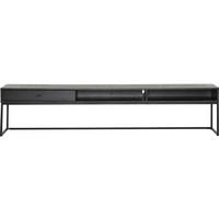 TV-BÄNK i delar i massivt trä, faner ask svart  - svart, Design, metall/trä (180/40/35cm) - Best Price