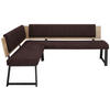 ECKBANK in Metall, Textil, Holzwerkstoff Braun  - Schwarz/Braun, Modern, Holzwerkstoff/Textil (160/200cm) - Venda