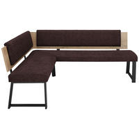 ECKBANK 160/220 cm  in Braun  - Schwarz/Braun, MODERN, Holzwerkstoff/Textil (160/220cm) - Venda