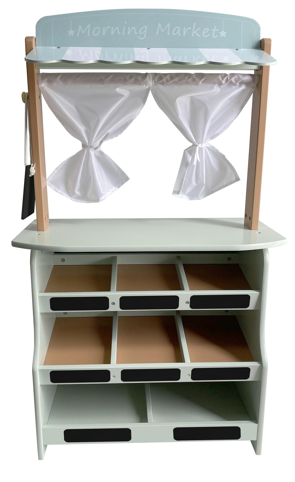MARKTSTAND & THEATER - Schwarz/Naturfarben, Basics, Holz/Textil (60/29/99cm) - Ben'n'jen