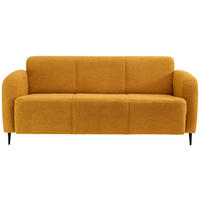 3-SITZER-SOFA Teddystoff Gelb  - Gelb/Schwarz, MODERN, Textil/Metall (180/76/90cm) - Livetastic