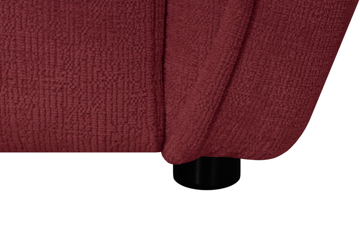 ECKSOFA LIVOLI in Chenille Bordeaux  218/290 cm  - Bordeaux/Schwarz, Design, Textil (218/290cm) - MID.YOU