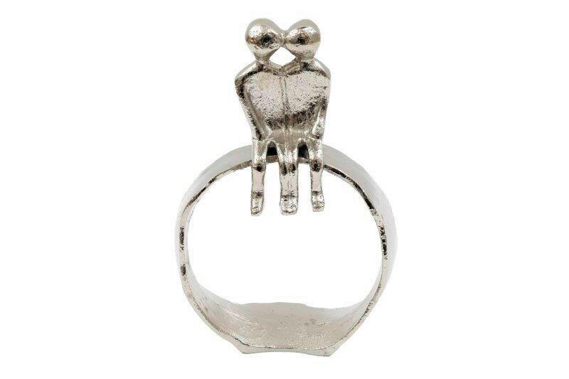 SZOBOR - ezüstszínű, Basics, fém (15.5/24/6cm)