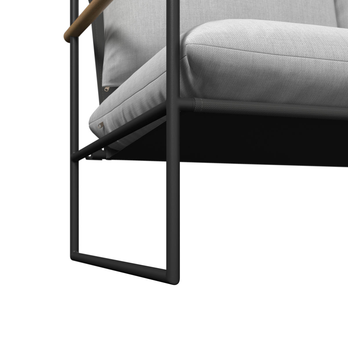 GARTENSET Webstoff Eisen  - Hellgrau/Schwarz, Design, Glas/Textil - Ambia Garden