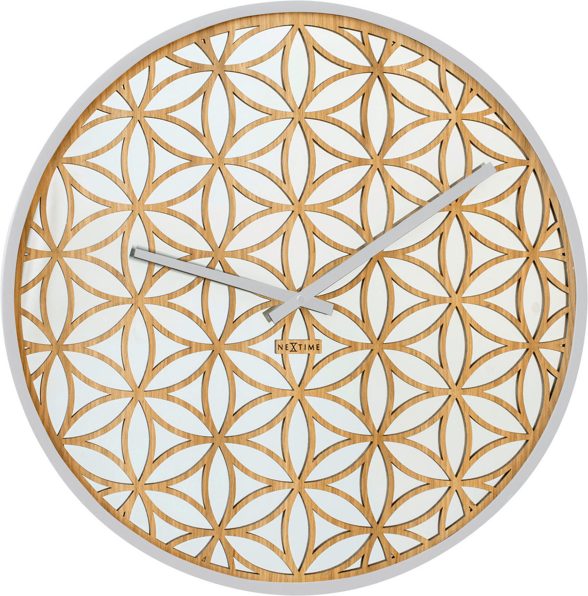 WANDUHR  Weiß  - Weiß, Basics, Glas/Holz (50/50/4,4cm)