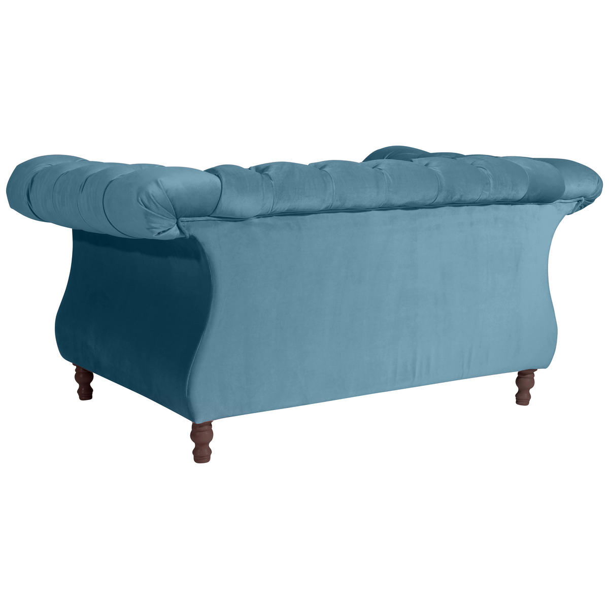 CHESTERFIELD-SESSEL - Nussbaumfarben/Petrol, Design, Holz/Textil (167/80/100cm) - Max Winzer