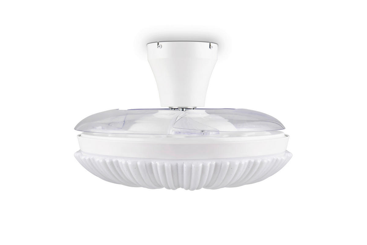 DECKENVENTILATOR - Klar/Weiß, Design, Kunststoff/Metall (106/3.5cm)