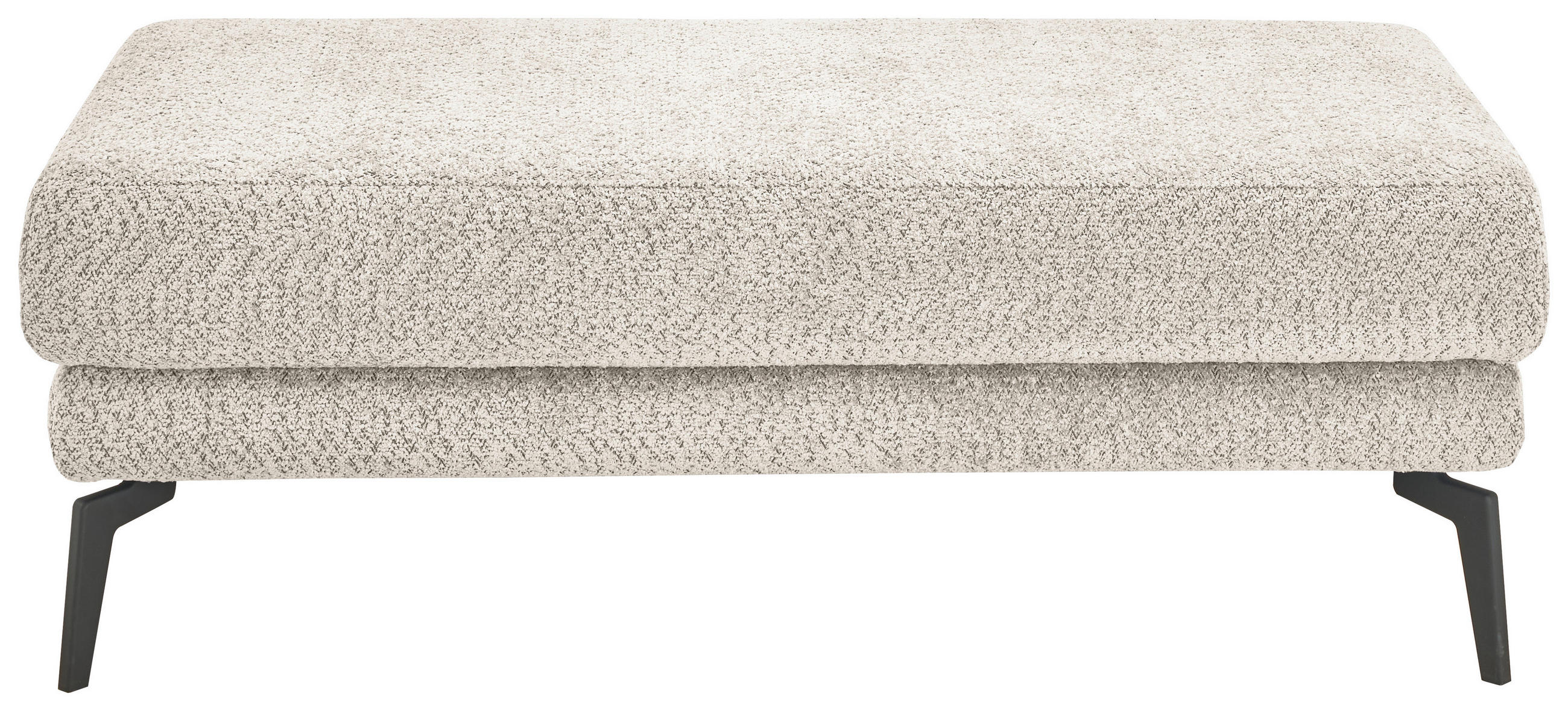 HOCKER Chenille Sandfarben  - Sandfarben/Schwarz, KONVENTIONELL, Textil/Metall (130/44/68cm) - SetOne by Musterring