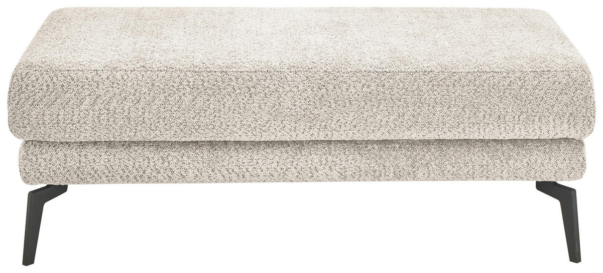 HOCKER Chenille Sandfarben  - Sandfarben/Schwarz, KONVENTIONELL, Textil/Metall (130/44/68cm) - SetOne by Musterring