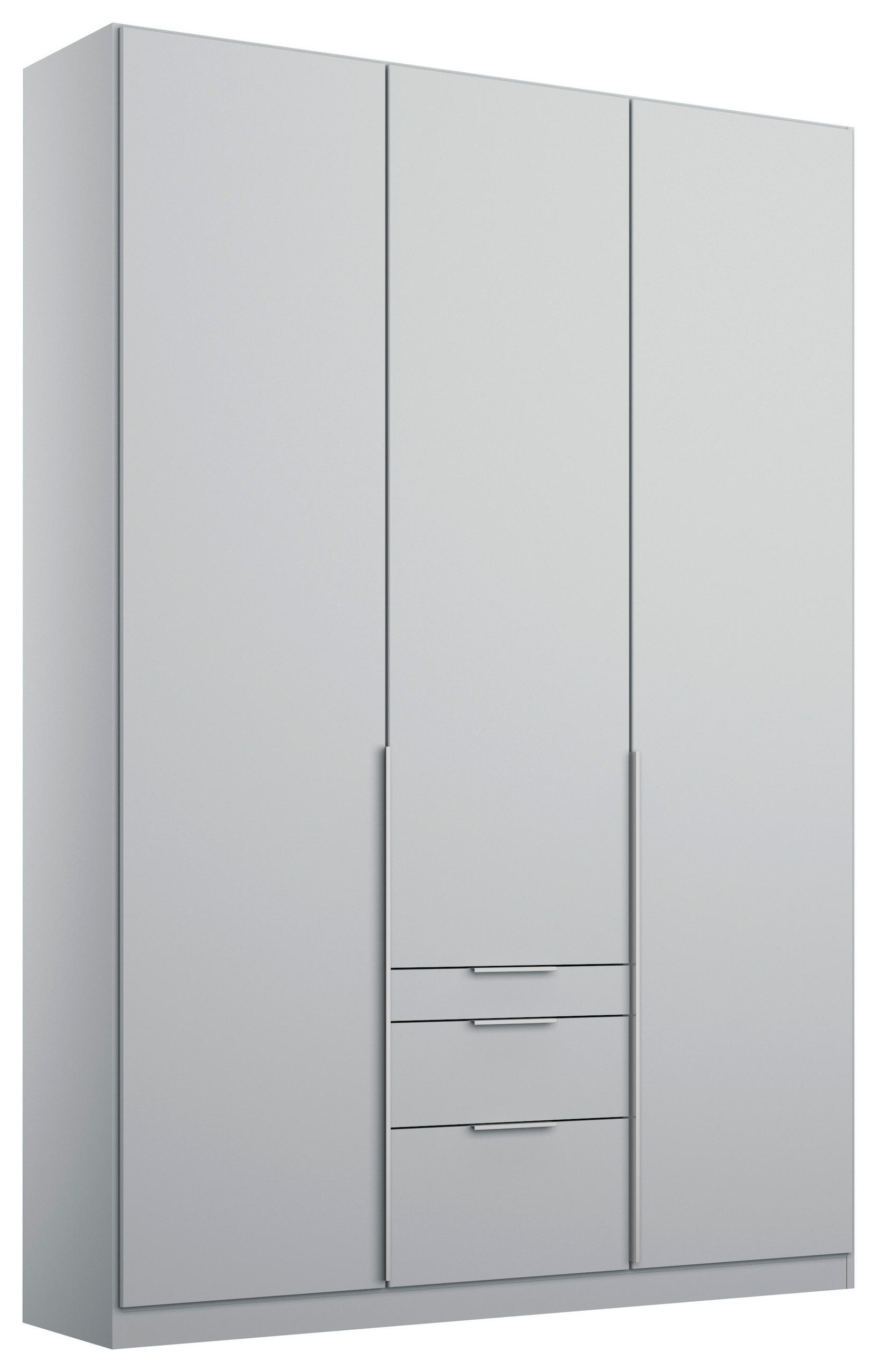 GARDEROB MED GÅNGJÄRNSDÖRRAR 136/229/54 cm ljusgrå  - aluminiumfärg/ljusgrå, Modern, trämaterial (136/229/54cm) - Rauch Möbel