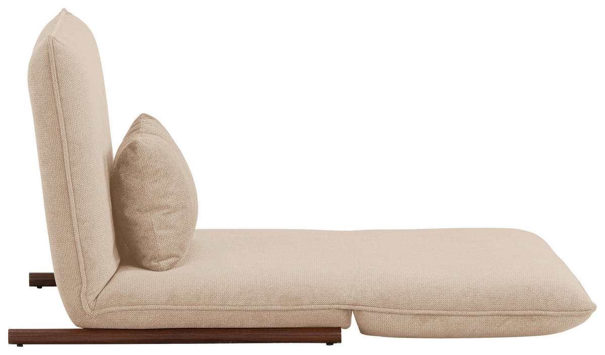 SESSEL in Samt Creme, Dunkelbraun  - Dunkelbraun/Creme, Design, Textil/Metall (93/97/80cm) - MID.YOU