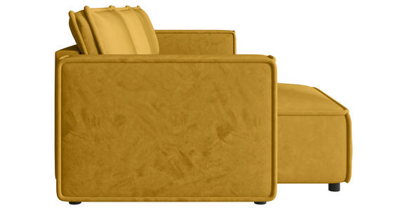 ECKSOFA Senfgelb Webstoff Zierkissen, Rückenkissen, Rücken echt  - Senfgelb/Schwarz, MODERN, Kunststoff/Textil (153/350cm) - Xora