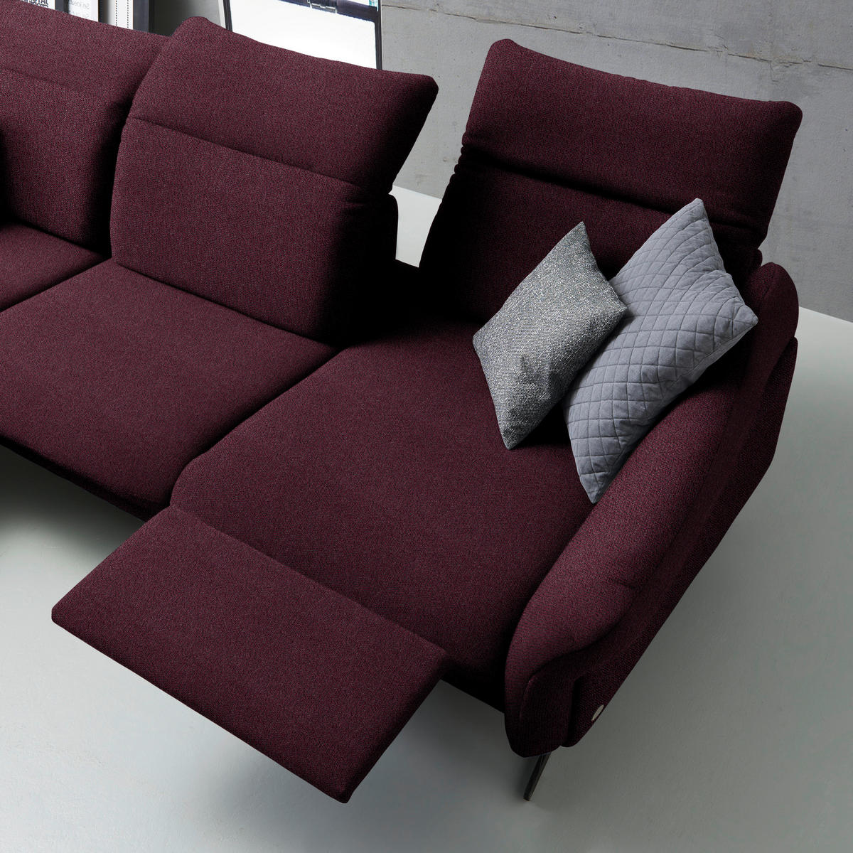 ECKSOFA in Webstoff Lila  - Anthrazit/Lila, Design, Textil/Metall (203/299cm) - Himolla