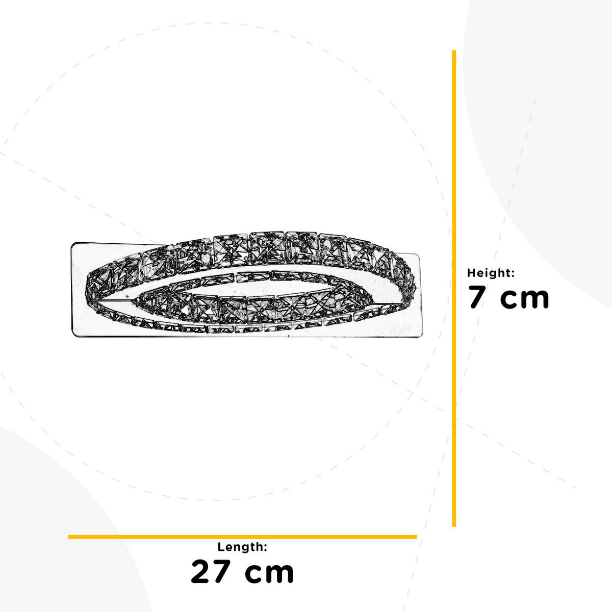 LED-WANDLEUCHTE 27/13/7 cm   - Chromfarben, Design, Metall (27/13/7cm)
