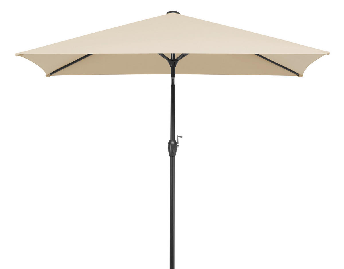 SONNENSCHIRM   - Anthrazit/Naturfarben, Basics, Textil/Metall (210/228/130cm) - Schneider