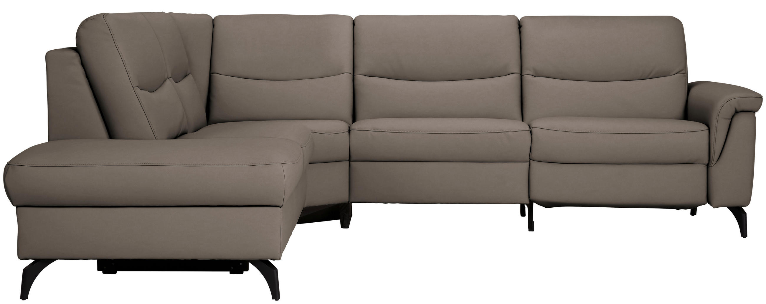 ECKSOFA  in Echtleder Graubraun  249/280 cm  - Anthrazit/Graubraun, Design, Leder/Metall (249/280cm) - Himolla Komfortklass