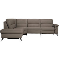 ECKSOFA  in Echtleder Graubraun  249/280 cm  - Anthrazit/Graubraun, Design, Leder/Metall (249/280cm) - Himolla Komfortklass