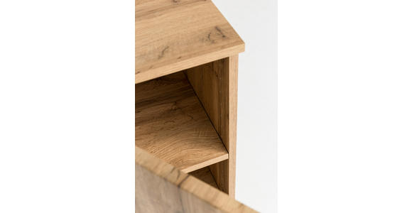 MIDISCHRANK 30/130/35 cm - Eiche Wotan/Silberfarben, Natur, Holzwerkstoff/Kunststoff (30/130/35cm) - Xora