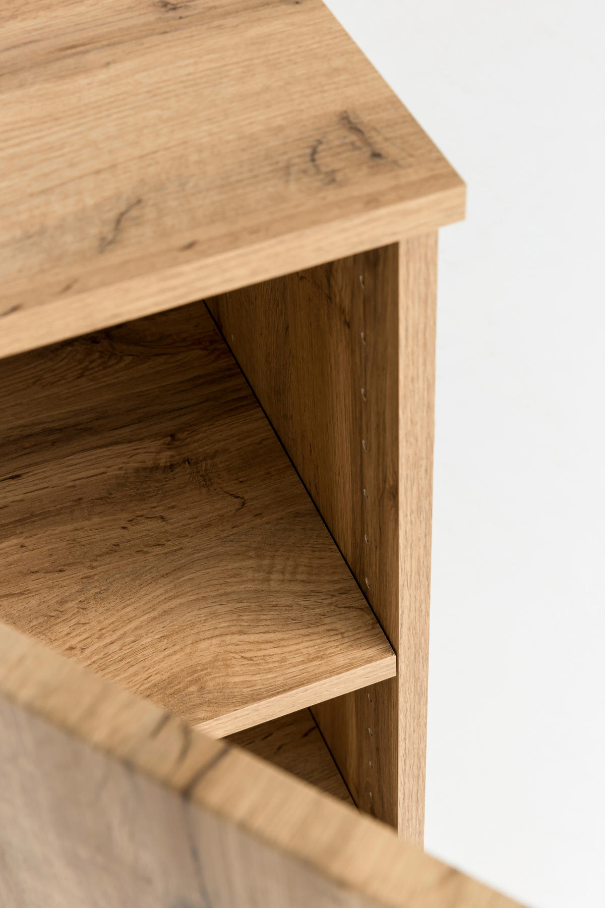 MIDISCHRANK 30/130/35 cm  - Eiche Wotan/Silberfarben, Natur, Holzwerkstoff/Kunststoff (30/130/35cm) - Xora