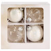 CHRISTBAUMKUGEL-SET 6 cm 4-teilig  - Weiß, LIFESTYLE, Glas/Metall (6cm) - X-Mas