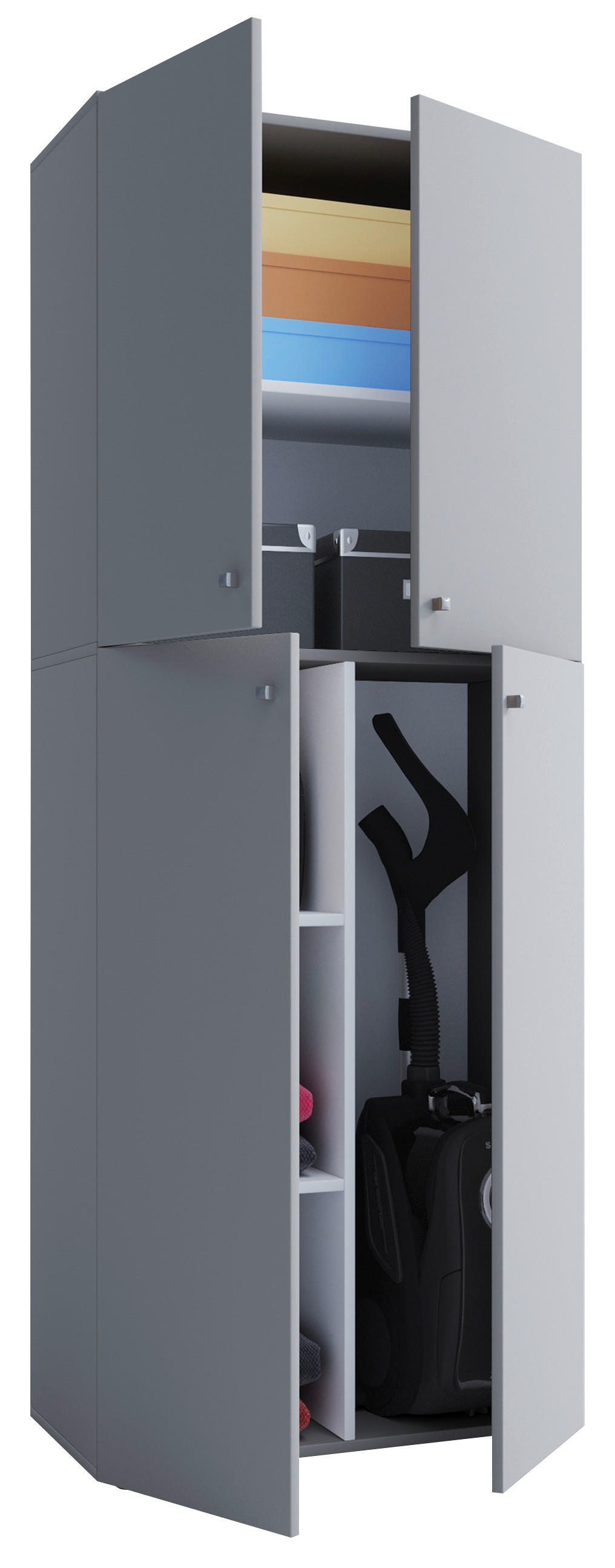 MEHRZWECKSCHRANK 70/182/37 cm  - Grau, Konventionell, Holzwerkstoff (70/182/37cm) - MID.YOU