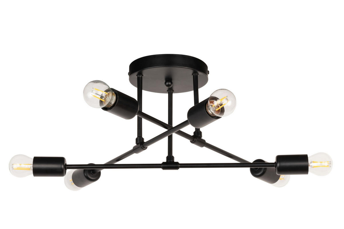 DECKENLEUCHTE Peoria 50/20 cm   - Schwarz, Basics, Metall (50/20cm) - Marama