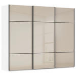 SCHWEBETÜRENSCHRANK  in Weiß, Champagner  - Champagner/Schwarz, KONVENTIONELL, Glas/Holzwerkstoff (301/223/68cm) - Novel