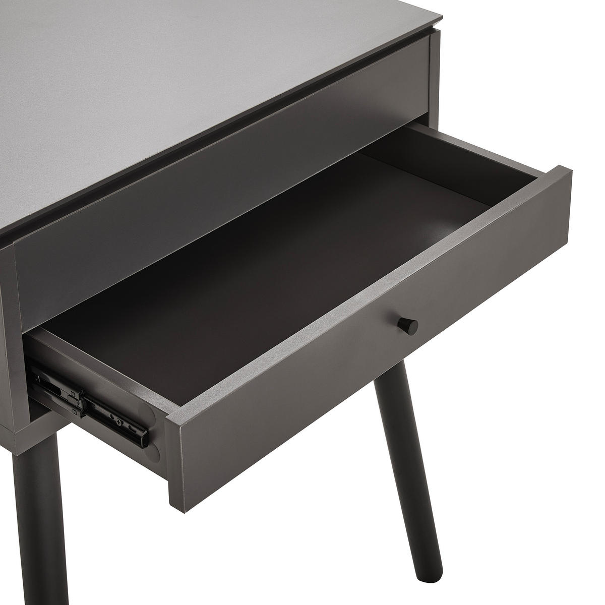 SCHMINKTISCH Kiefer massiv Grau, Schwarz, Weiß  - Schwarz/Weiß, LIFESTYLE, Glas/Holz (60/82/42cm) - MID.YOU
