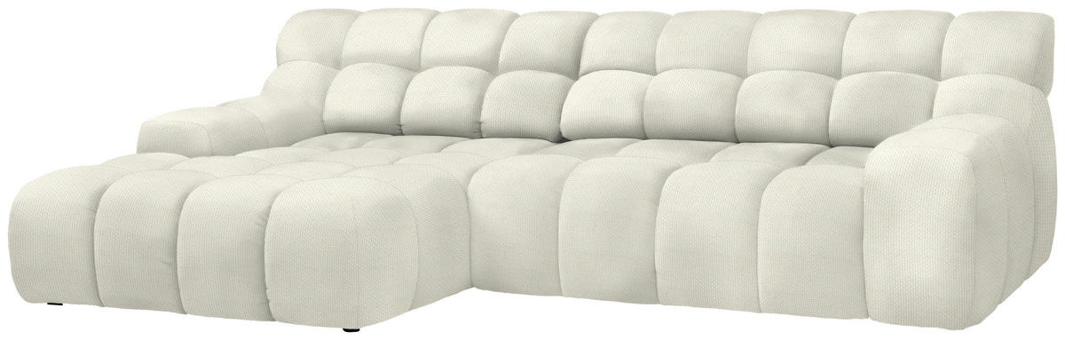 Ecksofa inkl. Funktion Ecru Webstoff  - Ecru/Schwarz, MODERN, Kunststoff/Textil (180/297cm) - Welnova