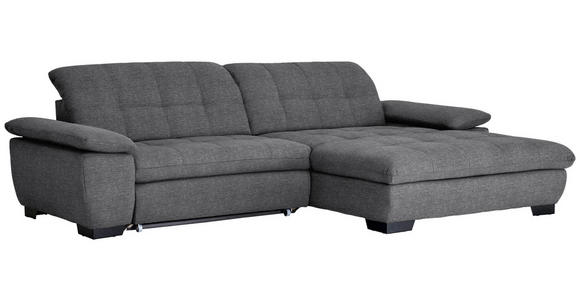 ECKSOFA in Webstoff Dunkelgrau  265/180 cm  - Dunkelgrau/Schwarz, Design, Textil/Metall (265/180cm) - Carryhome