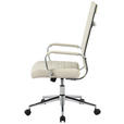 DREHSTUHL Chromfarben, Beige  - Chromfarben/Beige, KONVENTIONELL, Leder/Kunststoff (63,5/103/112.5/55,5cm) - Venda