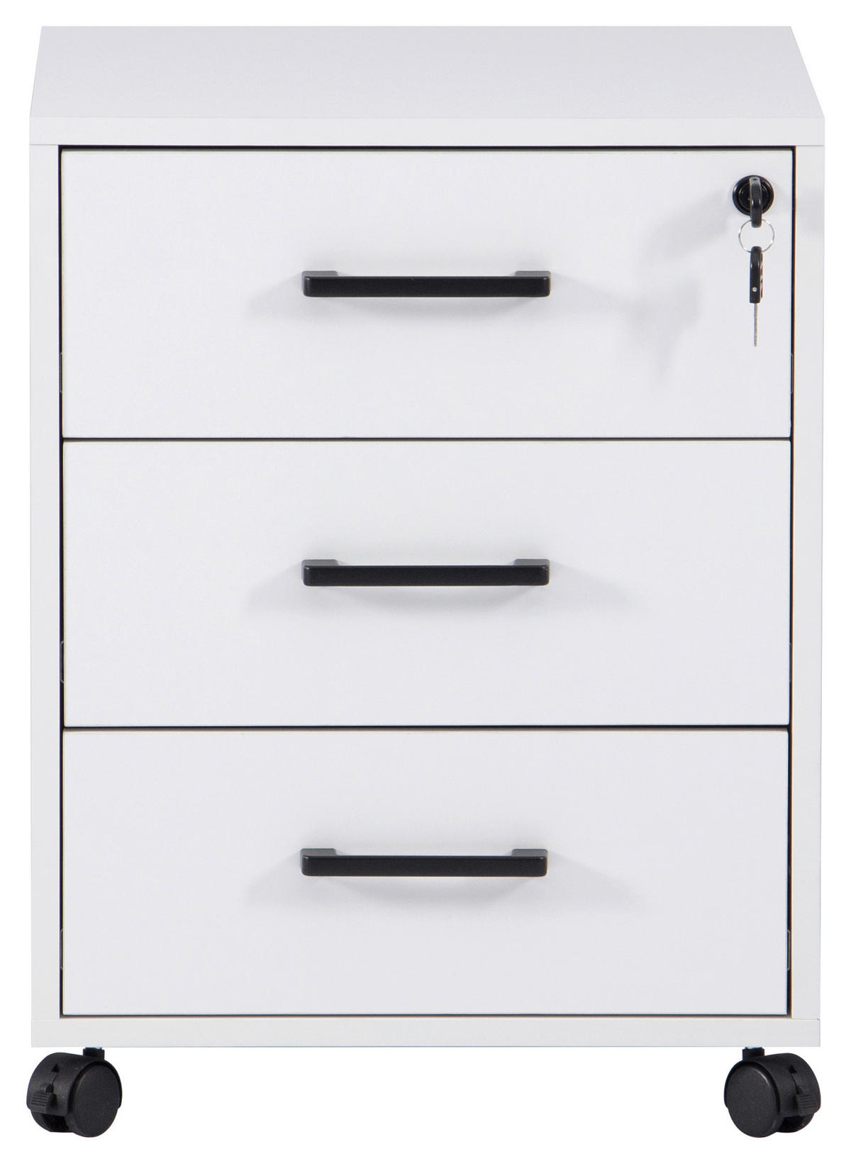 ROLLCONTAINER 43/56/42 cm  - Schwarz/Weiß, MODERN, Holzwerkstoff/Kunststoff (43/56/42cm) - Livetastic