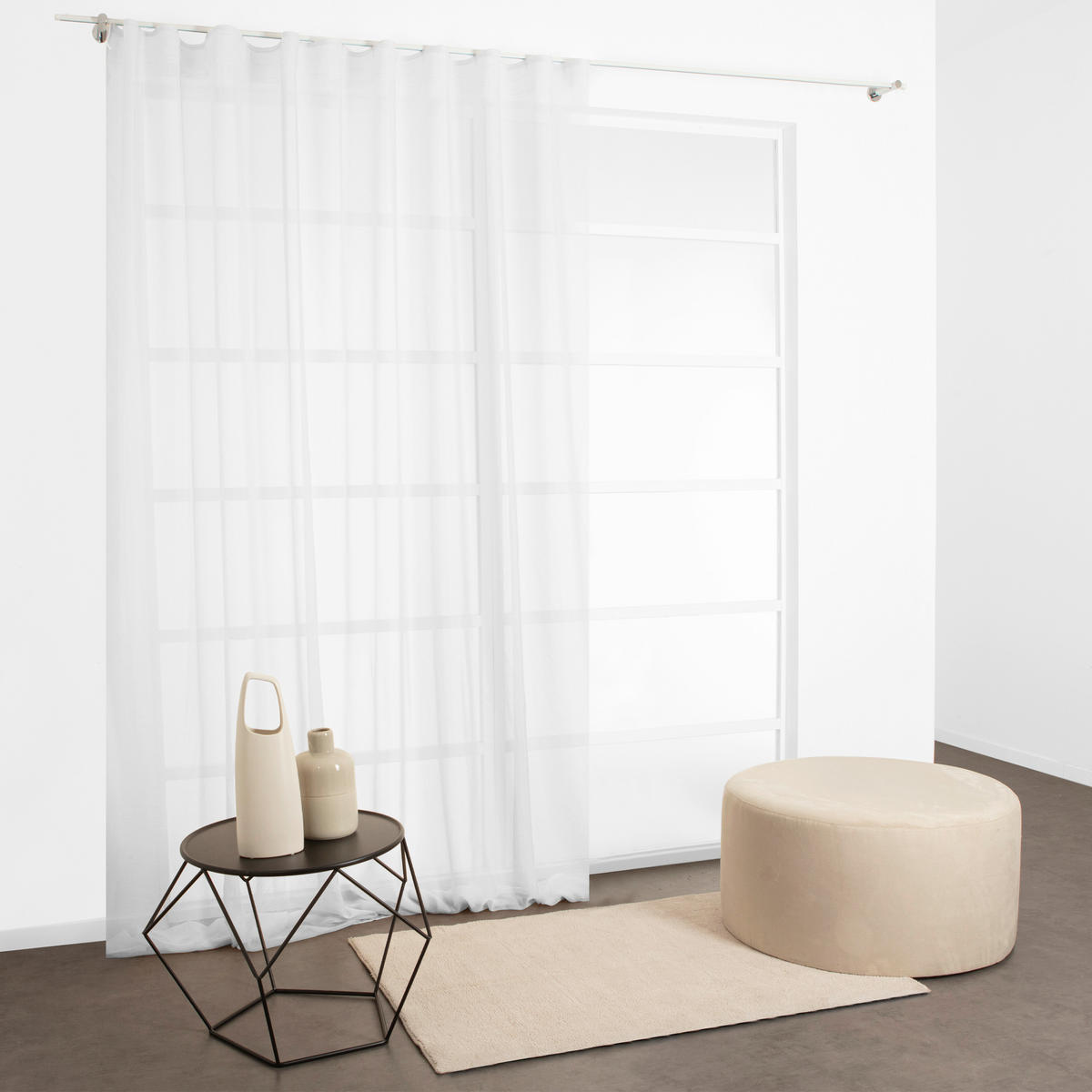 FERTIGVORHANG  transparent   280/280 cm  - Weiß, Basics, Textil (280/280cm)