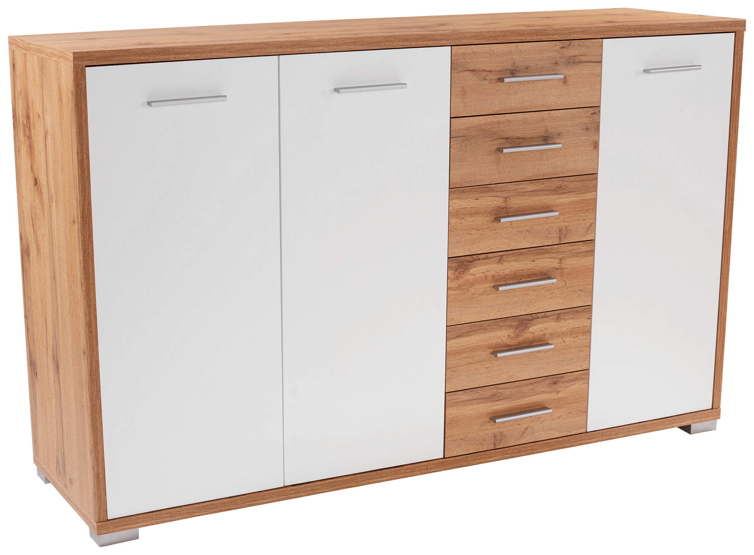 Kommode B 190 Cm Q-big New, Wotan Eiche Dekor/weiß
