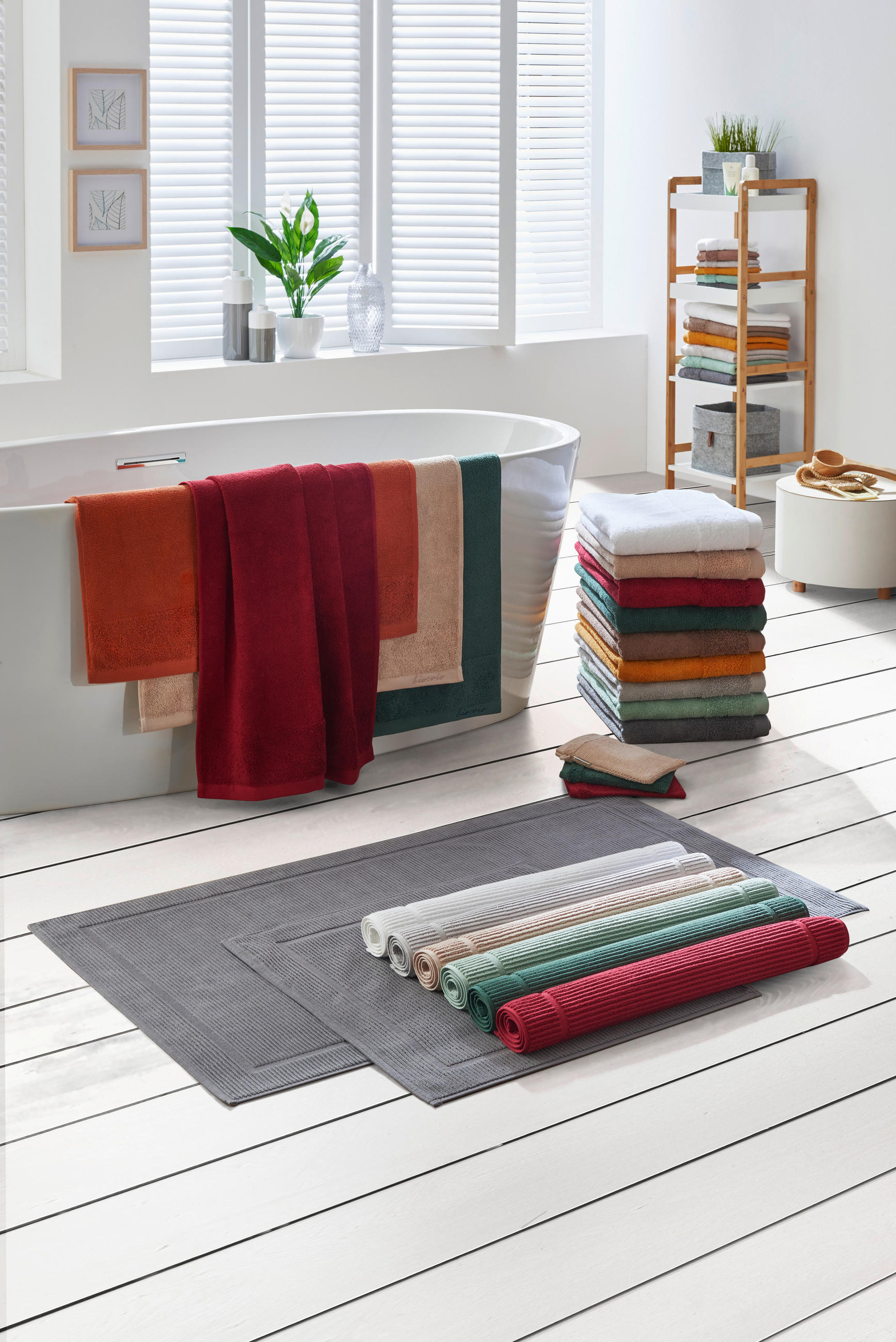 DUSCHTUCH Bonita 70/140 cm - Bordeaux, Natur, Textil (70/140cm) - Bio:Vio
