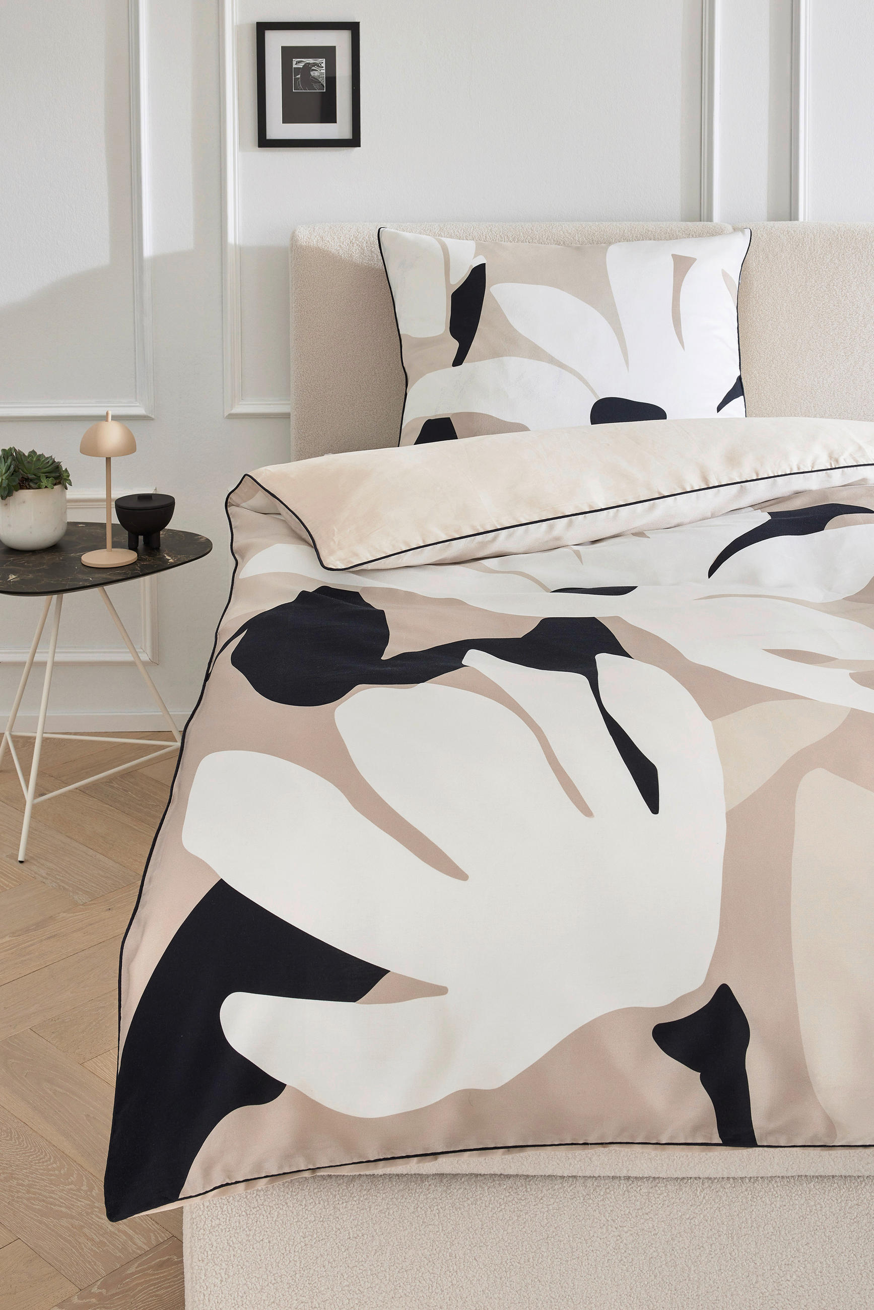 WENDEBETTWÄSCHE MR-Harmony beige Satin 135/200 cm  - Beige/Creme, Design, Textil (135/200cm) - Musterring