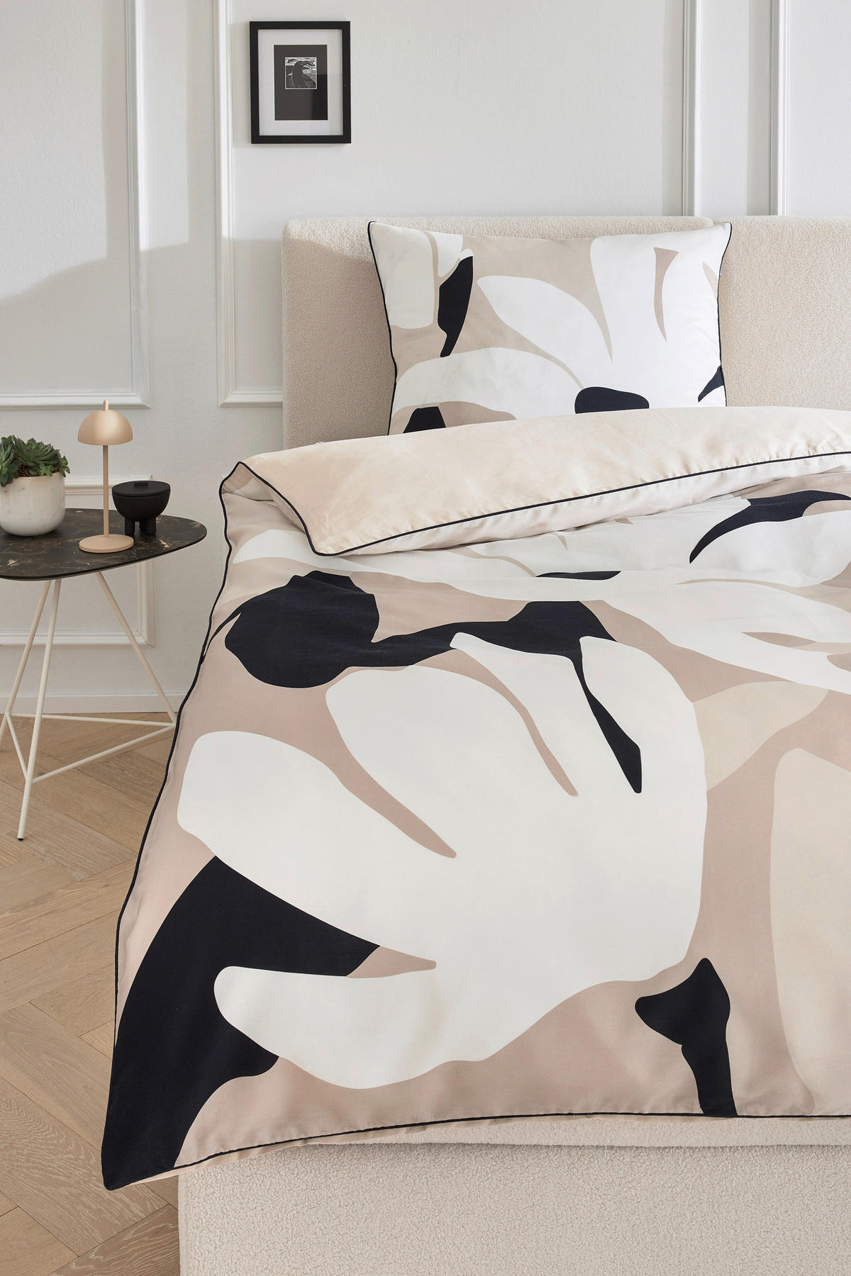 WENDEBETTWÄSCHE MR-Harmony beige Satin 155/220 cm  - Beige/Creme, Design, Textil (155/220cm) - Musterring