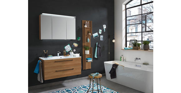 BADEZIMMERREGAL 30/160/15 cm  - Eiche dunkel, KONVENTIONELL, Holzwerkstoff (30/160/15cm) - Novel