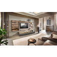 WOHNWAND  in Grau, Eiche dunkel  349,2/182/46 cm  - Eiche dunkel/Grau, Design, Glas/Holz (349,2/182/46cm) - Belluti