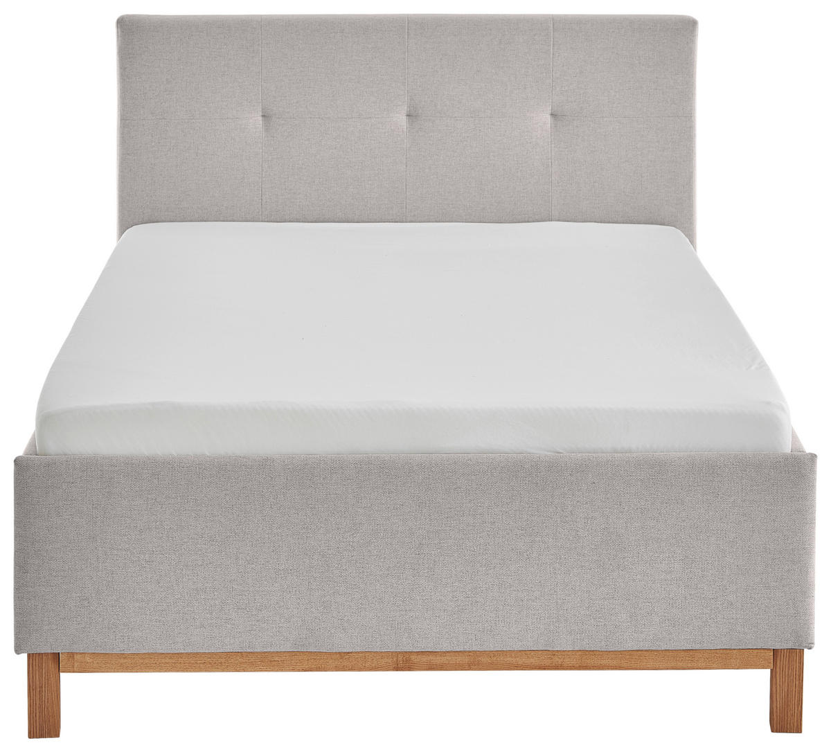 POLSTERBETT 140/200 cm  in Hellgrau  - Eichefarben/Hellgrau, MODERN, Holz/Textil (140/200cm) - Livetastic