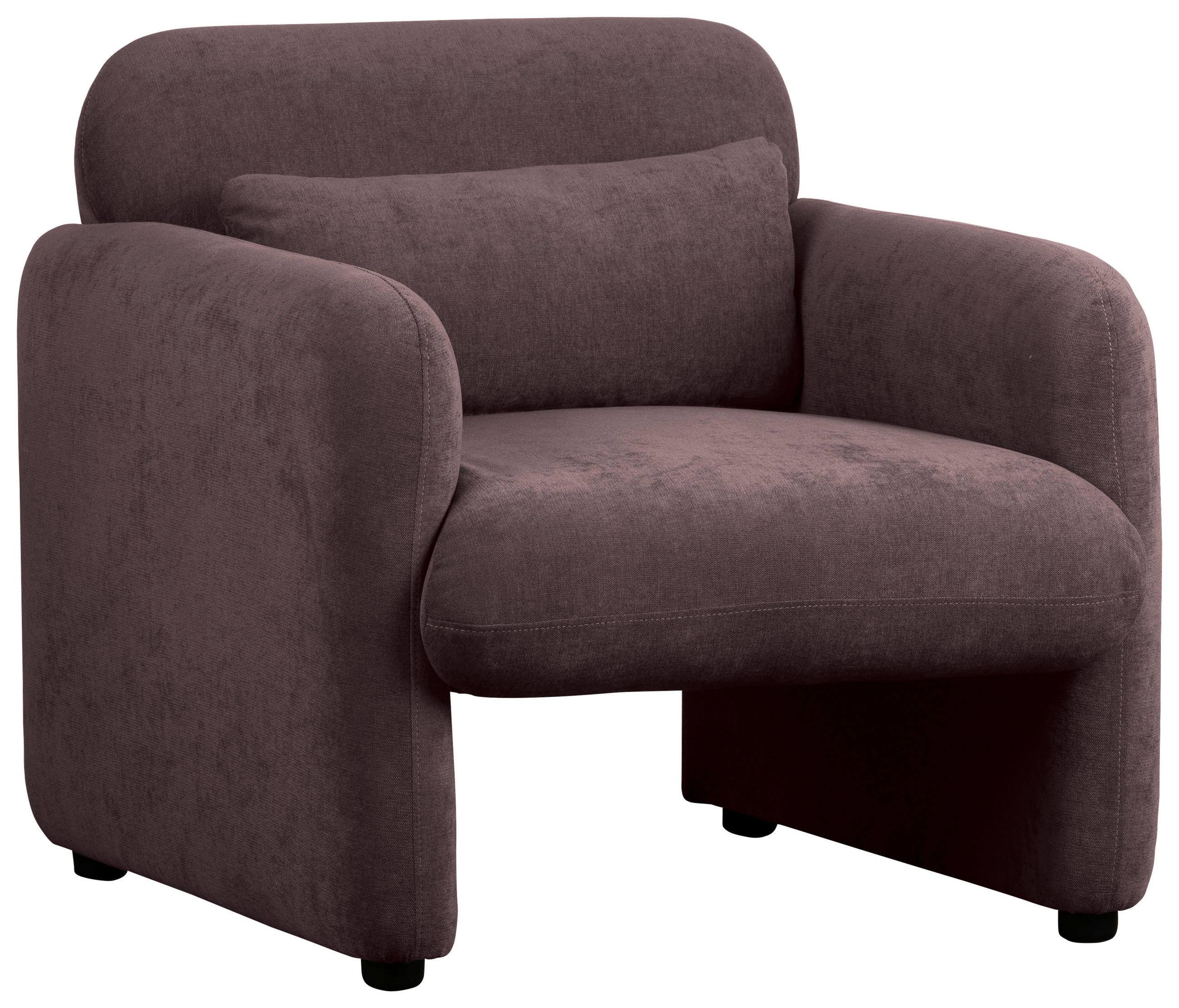 SESSEL in Samt Dunkelrot  - Schwarz/Dunkelrot, Design, Kunststoff/Textil (83/83/76cm) - MID.YOU