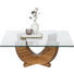 COUCHTISCH Eiche massiv Eichefarben, Transparent - Eichefarben/Transparent, Design, Glas/Holz (85/85/34,5cm) - Linea Natura