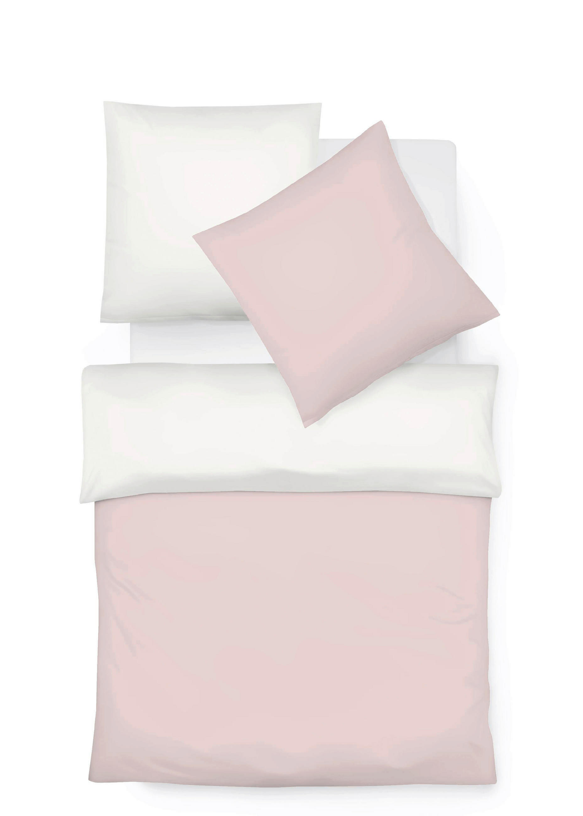 BETTWÄSCHE 135/200 cm Provence Wende Leinenoptik  - Pink/Creme, Basics, Textil (135/200cm) - Fleuresse