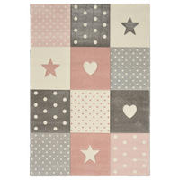 KINDERTEPPICH 120/170 cm Pastel Kids  - Hellrosa/Grau, LIFESTYLE, Textil (120/170cm)