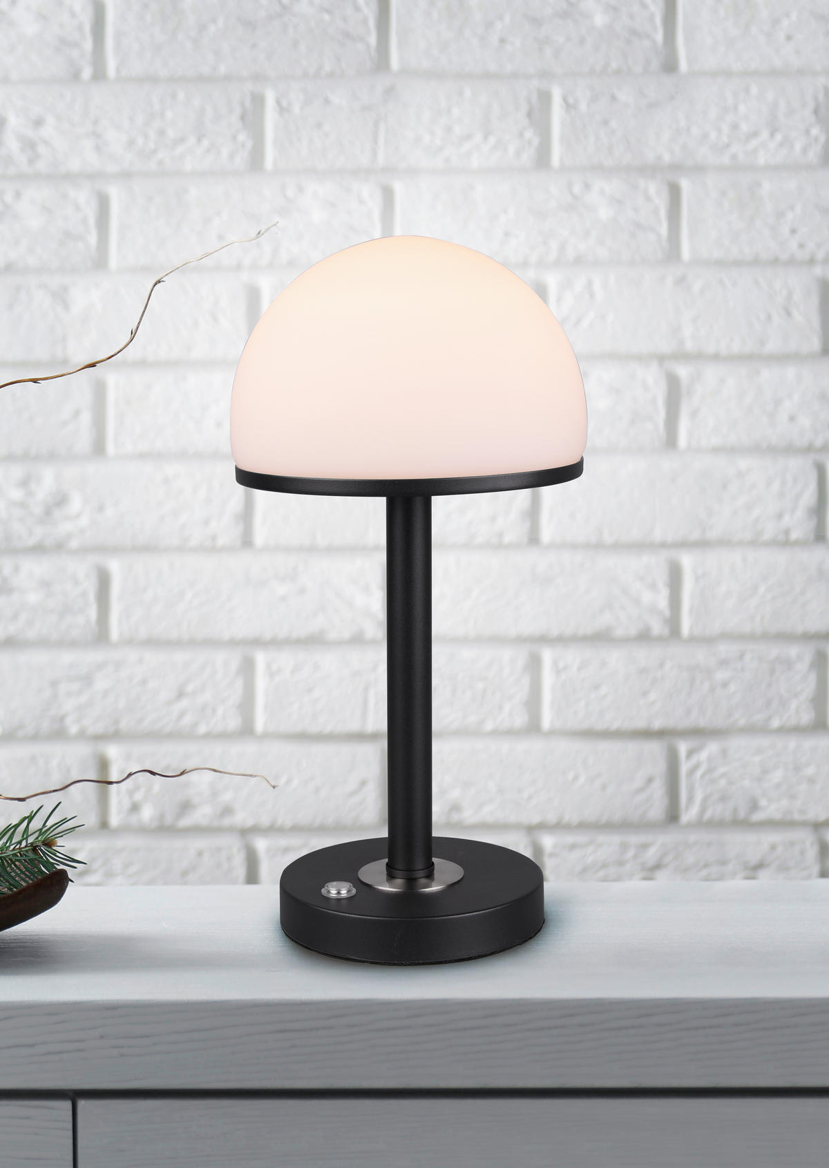 NAMIZNA LED-SVETILKA  Berlin      39/19,5 cm       - črna/bela, Basics, kovina/steklo (39/19,5cm)