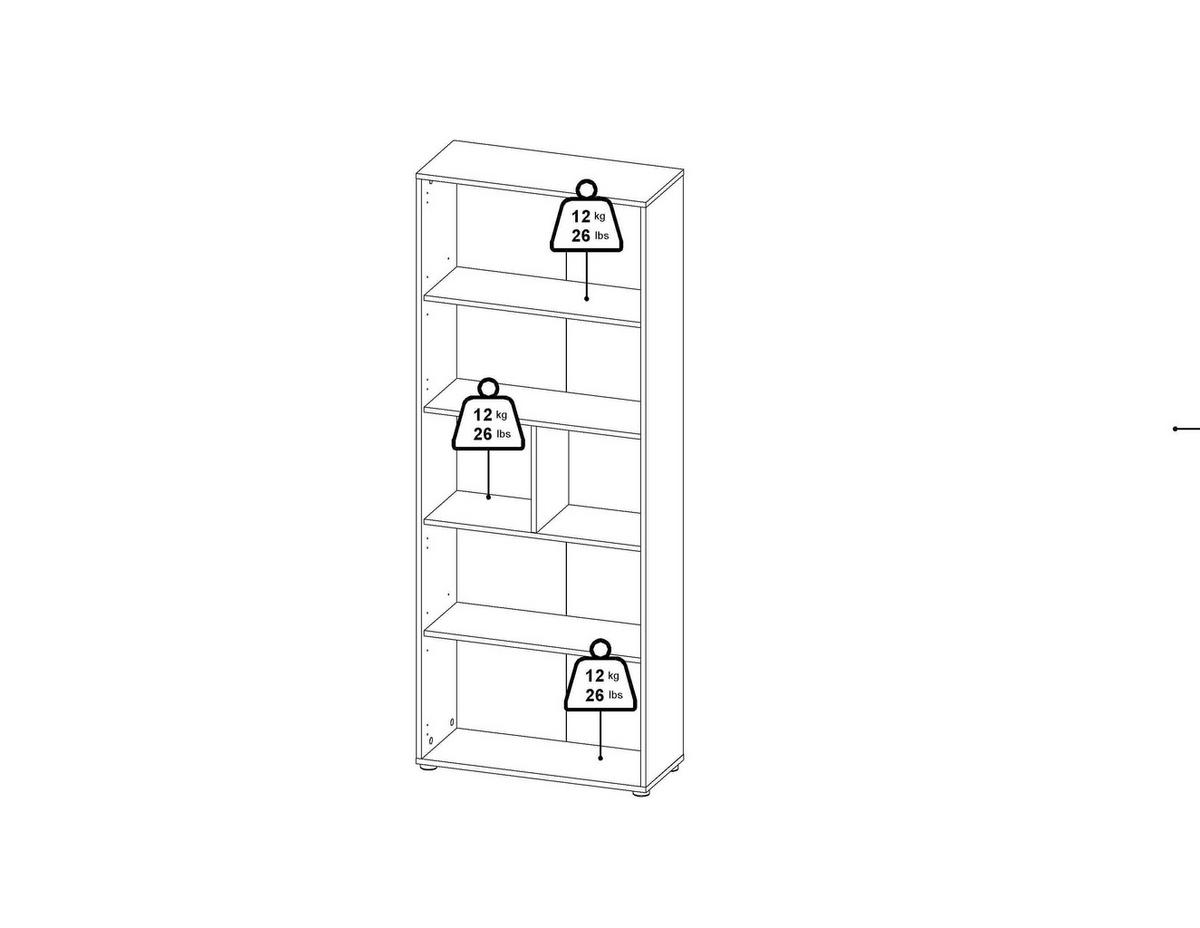 REGAL Eichefarben  - Eichefarben, MODERN, Holzwerkstoff (79,6/204,7/34,3cm) - MID.YOU