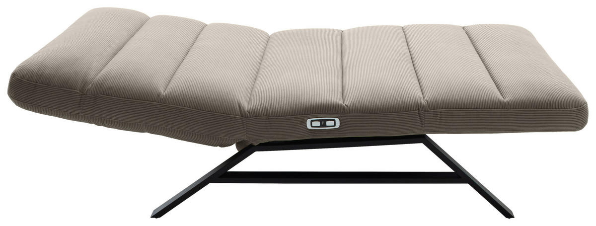 RELAXLIEGE in Feincord Sandfarben  - Sandfarben/Schwarz, Design, Textil/Metall (120/54-113/158-198cm) - Pure Home Lifestyle