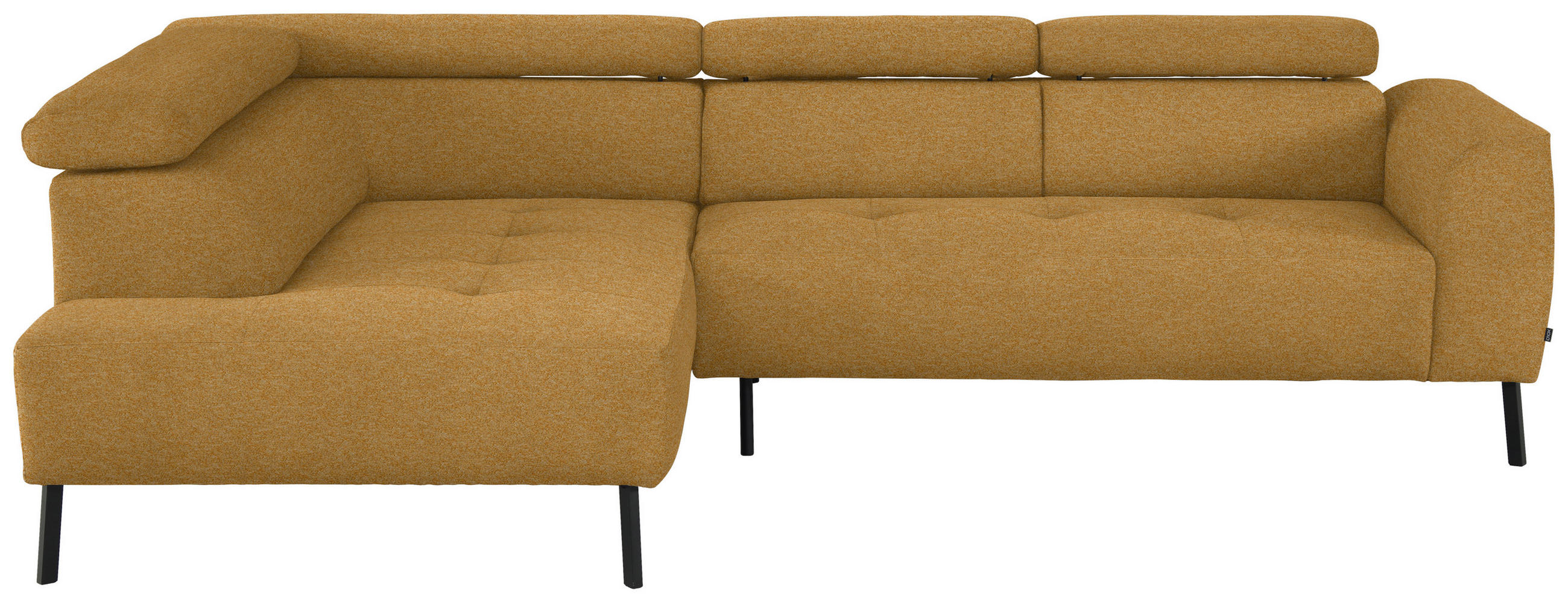 ECKSOFA in Chenille Currygelb  205/280 cm  - Currygelb/Schwarz, Design, Textil/Metall (205/280cm) - Xora