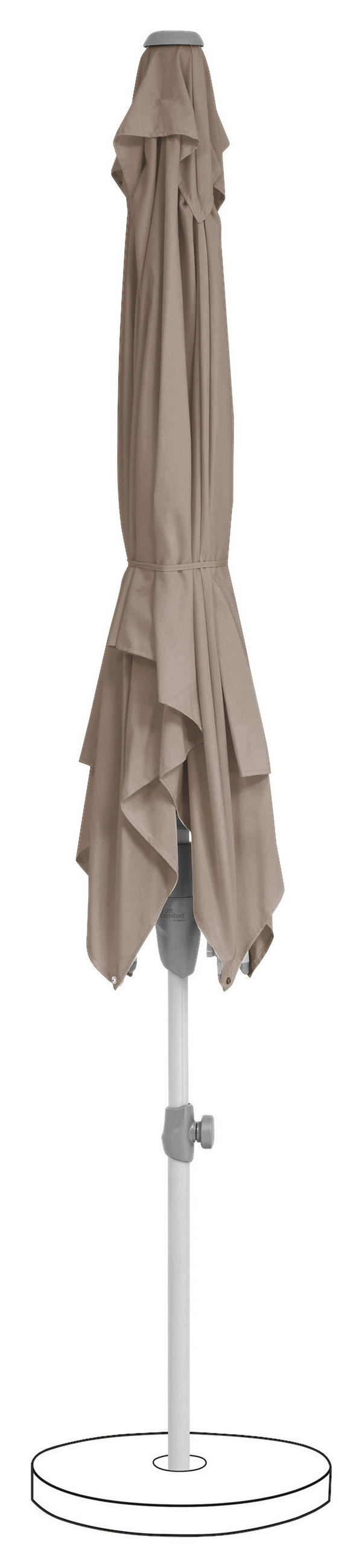 SONNENSCHIRM Taupe  - Taupe/Silberfarben, KONVENTIONELL, Textil/Metall (250/200cm) - Suncomfort by Glatz